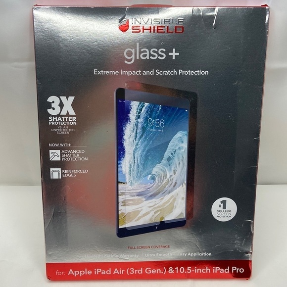 ZAGG iPad Air 3rd Gen & Pro 10.5” Screen Protector InvisibleShield Glass+ New - Picture 8 of 8
